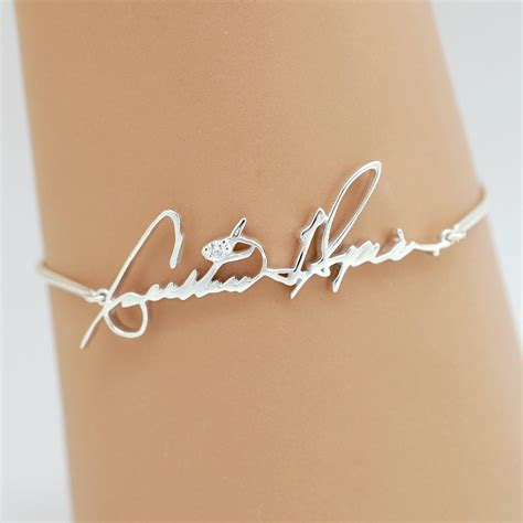 etsy handwriting necklace|bracelet made from actual signature.